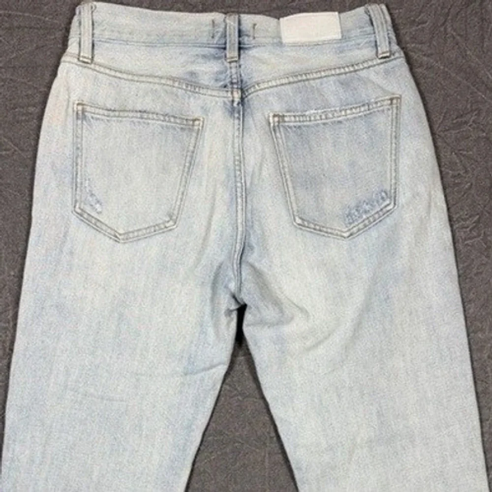 Pistola Lennon High Rise Distressed Straight Leg Jeans Light Wash‎ Blue Size 25